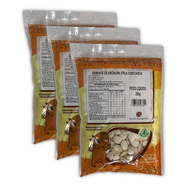 Kit 3X: Semente de Abóbora Crua com Casca Tainá Alimentos 200g Imagem de Kit 3X: Semente de Abóbora Crua com Casca Tainá Alimentos 200g