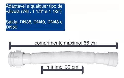 Imagem de KIT 3x Sifao sanfonado flexivel ajustavel tubo multiuso universal