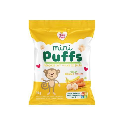 Imagem de Kit 3X: Snack Infantil Puffs Banana e Cenoura Nhami Mami 15g