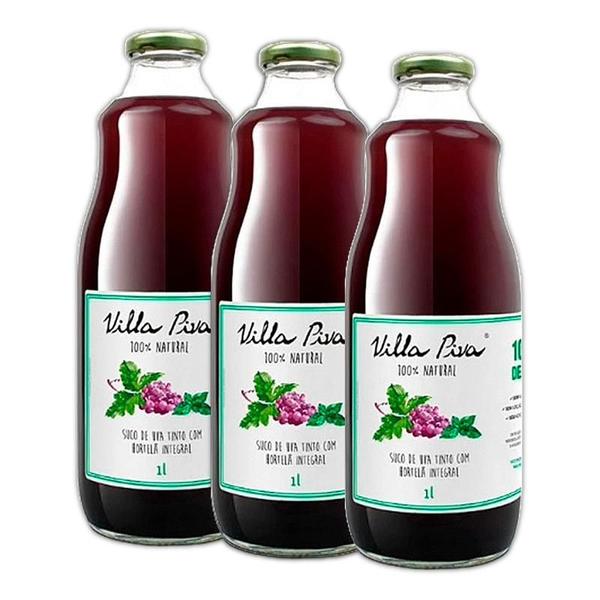 Kit 3X: Suco De Uva Com Hortelã Sem Açúcar Villa Piva 1L Imagem de Kit 3X: Suco De Uva Com Hortelã Sem Açúcar Villa Piva 1L