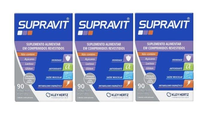 Kit 3x Supravit Com 90 Cápsulas Gelatinosas - Kley Hertz Imagem de Kit 3x Supravit Com 90 Cápsulas Gelatinosas - Kley Hertz