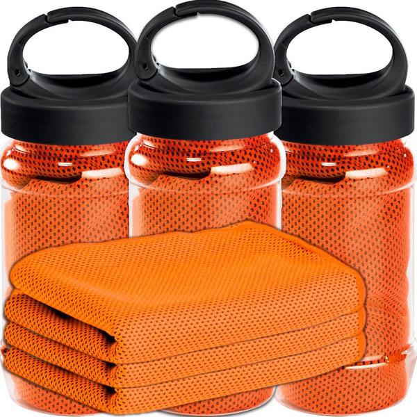 Imagem de Kit 3x Toalha Esportiva Gelada Refrescante TopGet Laranja