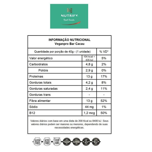 Imagem de Kit 3x Veganpro Bar (Cacau + Baunilha + Amendoim) - Nutrify