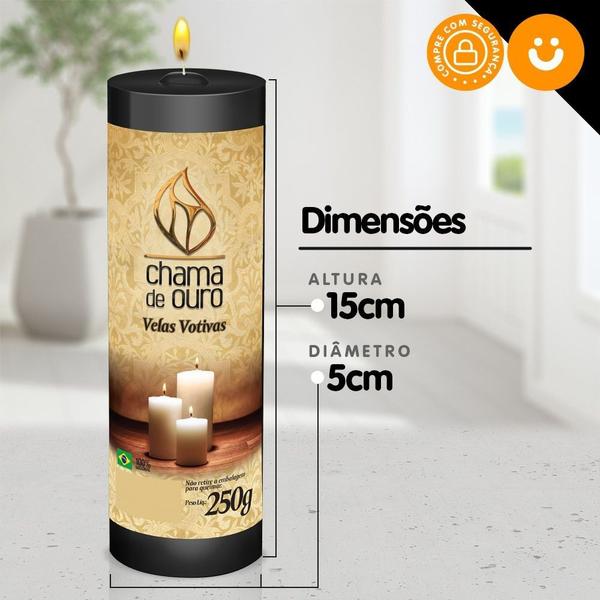 Imagem de Kit 3x Vela De 7 Dias Atacado  250g Velas Na Cor Preta