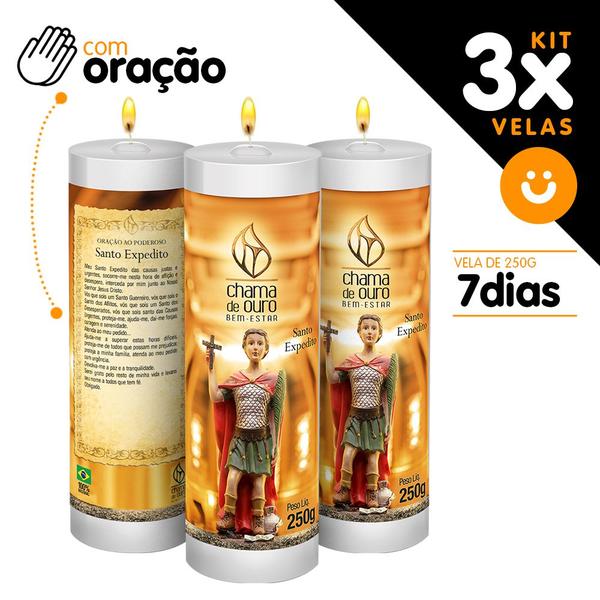 Imagem de Kit 3x Vela De 7 Dias Velas C/ Imagem E Oração Várias Opcoes