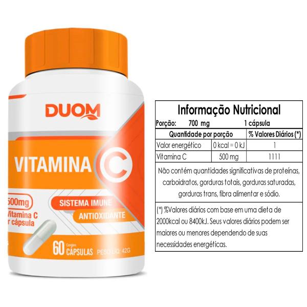 Imagem de Kit 3x vitamina c 500mg 60 cápsulas duom alto teor de vitamina c