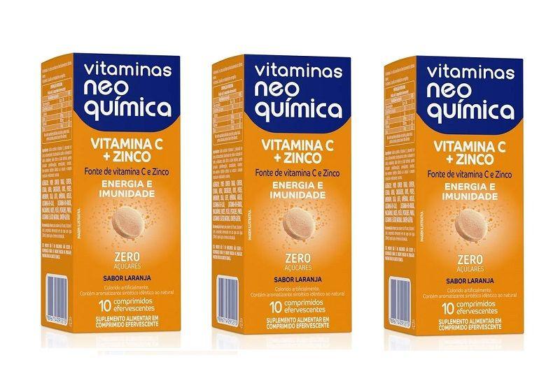 Imagem de Kit 3x Vitamina C+Zinco 10 Cpr Efervescentes  Neo Quimica