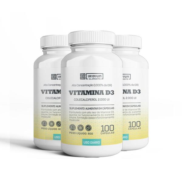 Imagem de Kit 3x Vitamina D - Iridium Elements Sabor: Natural