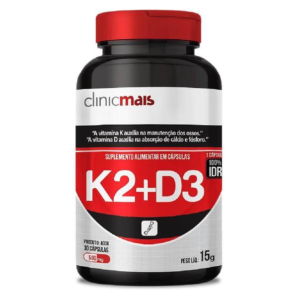 Imagem de Kit 3X Vitamina K2 + Vitamina D3 30 Cápsulas Clinicmais
