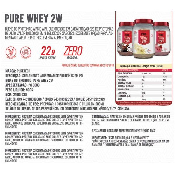 Imagem de Kit 3x Whey Protein 2W 900g - Puretech