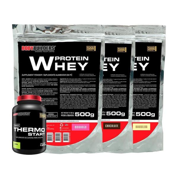 Imagem de Kit 3X Whey Protein 500G+ Thermo Starter Powder 120G Limão