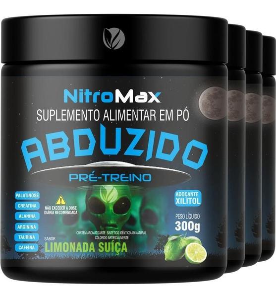 Kit 4 Abduzido Pré-Treino 300G Blueberry - Fisionutri - Nitromax Imagem de Kit 4 Abduzido Pré-Treino 300G Blueberry - Fisionutri