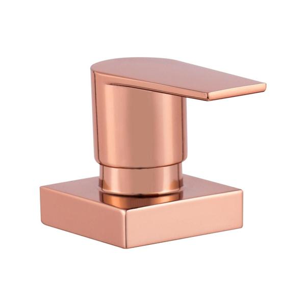 Imagem de Kit 4 Acabamento Para Chuveiro Alavanca Quadrado Rose Gold Brilhante Registro Banheiro Padrão Docol