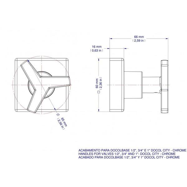 Imagem de Kit 4 Acabamento Para Registro Docolbase 1/2" 3/4" 1' City Cromado Docol