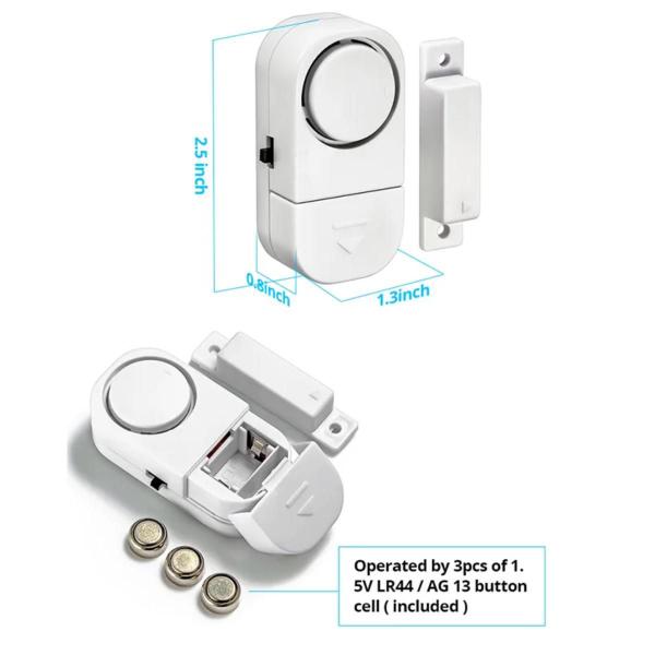 Imagem de Kit 4 Alarme Magnético Sensor Presença Sem Fio Janela Porta