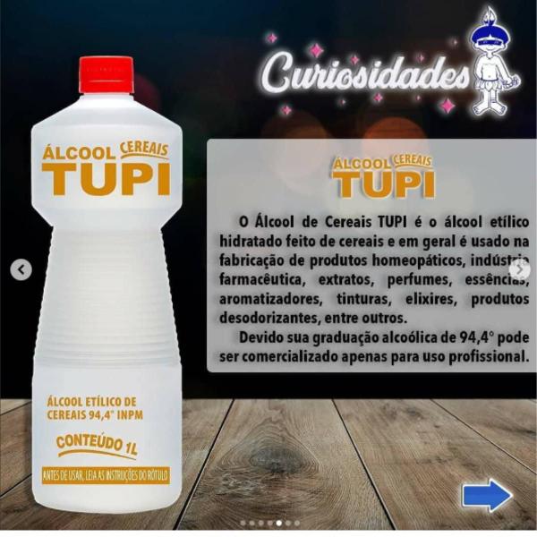 Imagem de Kit 4 Álcool 1 Litro Cereais Tupi Alta Qualidade para Cosméticos Aromatizadores Difusores Pureza Garantida