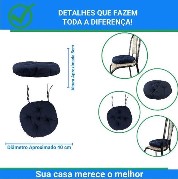 Imagem de Kit 4 almofadas de cadeira redondas 40x40