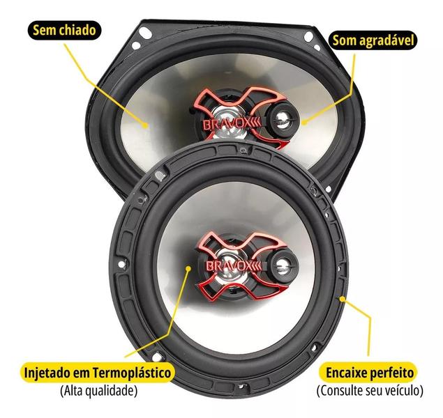 Imagem de Kit 4 Alto Falantes Bravox B3x60x 6 5x7 Polegadas B3x57x