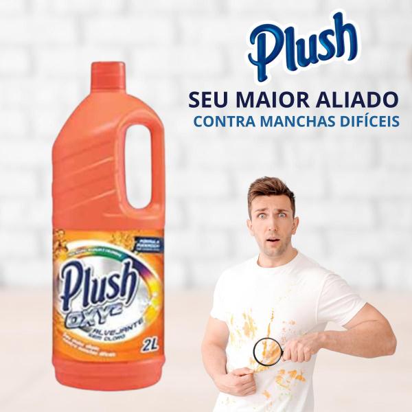 Imagem de Kit 4 Alvejante Sem Cloro Plush Oxy2 Colors Manchas Sanol 2L