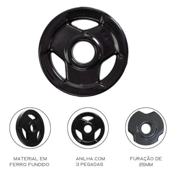 Imagem de Kit 4 Anilhas Sport 4 Kg Emborrachada Preto