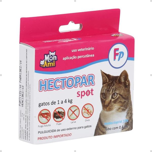 Imagem de Kit 4 Antipulgas Hectopar Mon Ami 0,4ml - Gatos de 1 a 4kg