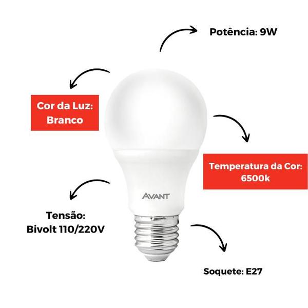 Imagem de Kit 4 Arandela Acrílica Transparente Branca Cabo Abajur Mesa Liga Desliga 4 Lâmpada E27 Avant