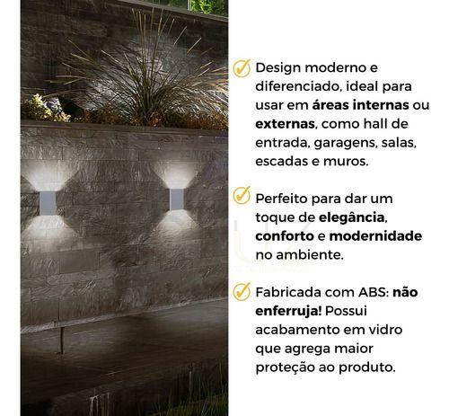 Kit 4 Arandela Blindada Efeito 2 Fachos Duplo Led 4w 3000k - Initial / CTB Imagem de Kit 4 Arandela Blindada Efeito 2 Fachos Duplo Led 4w 3000k