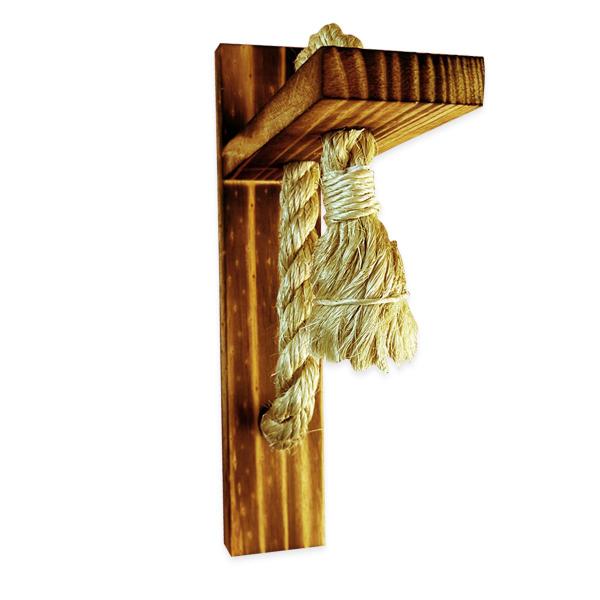 Kit 4 Arandela Luminária Parede Madeira Retrô Rústica Sisal - JKVERAS Imagem de Kit 4 Arandela Luminária Parede Madeira Retrô Rústica Sisal