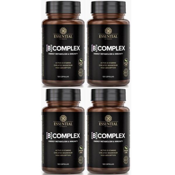 Imagem de Kit 4 B Complex Essential Nutrition - 120 Capsulas Sem Sabor