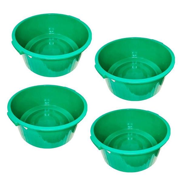 Imagem de Kit 4 Bacias 40L 48,5 X 23Cm Multiuso Verde Arqplast