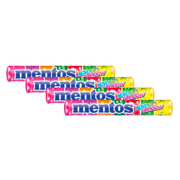 Kit 4 Balas Mentos Novo Rainbow 37,5g Imagem de Kit 4 Balas Mentos Novo Rainbow 37,5g
