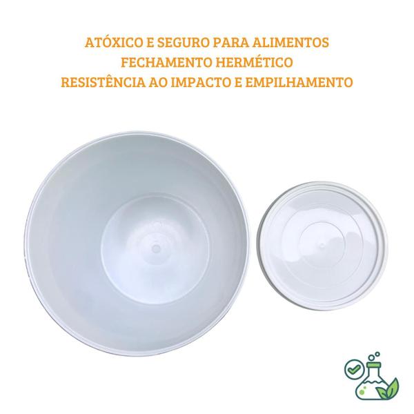 Kit 4 Balde Alimentício 20 Litros Tampa Fechamento Hermética com Lacre Alça Metálica Balde Industrial Atóxico - Kaori Imagem de Kit 4 Balde Alimentício 20 Litros Tampa Fechamento Hermética com Lacre Alça Metálica Balde Industrial Atóxico