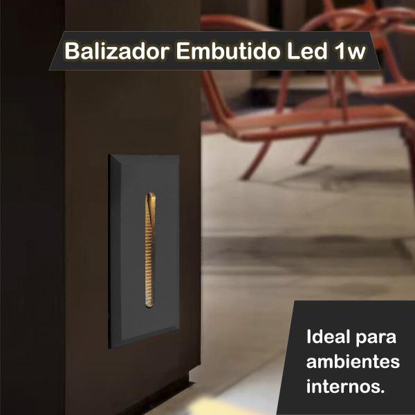 Imagem de Kit 4 Balizador De Parede Com Led Risk Embutido 3000K Bet49