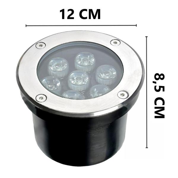 Imagem de Kit 4 Balizador Led 7w Luminária Solo Piso Branco Frio