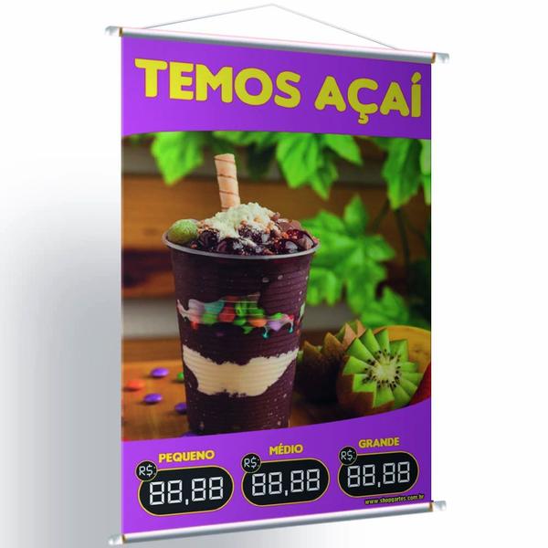 Imagem de Kit 4 Banner Temos Açaí P,m,g Campo Editável Alta Qualidade