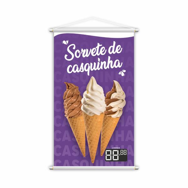 Imagem de Kit 4 Banners Sorvete Casquinha Sundae Milk Shake 80x50cm