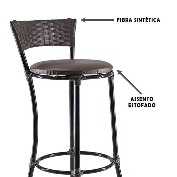 Kit 4 Banquetas Alta Forts Fibra Proteção UV Bancada, Área Gourmet, Bar, Piscina, Balcão, Marrom 07 - PANERO Imagem de Kit 4 Banquetas Alta Forts Fibra Proteção UV Bancada, Área Gourmet, Bar, Piscina, Balcão, Marrom 07