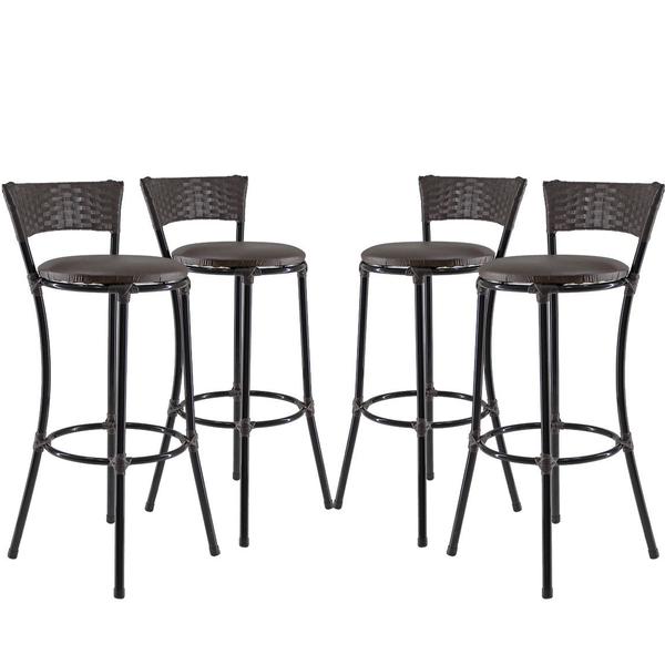 Kit 4 Banquetas Alta Forts Fibra Proteção UV Bancada, Área Gourmet, Bar, Piscina, Balcão, Marrom 07 - PANERO Imagem de Kit 4 Banquetas Alta Forts Fibra Proteção UV Bancada, Área Gourmet, Bar, Piscina, Balcão, Marrom 07