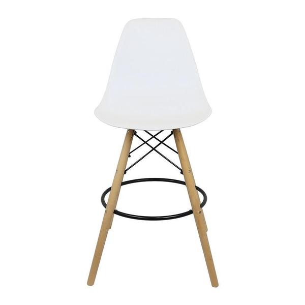 Imagem de Kit 4 Banquetas Charles Eames Eiffel Wood Design Base Fixa