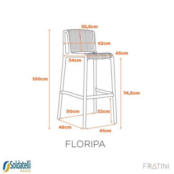 Imagem de Kit 4 Banquetas Floripa Várias Cores - Fratini