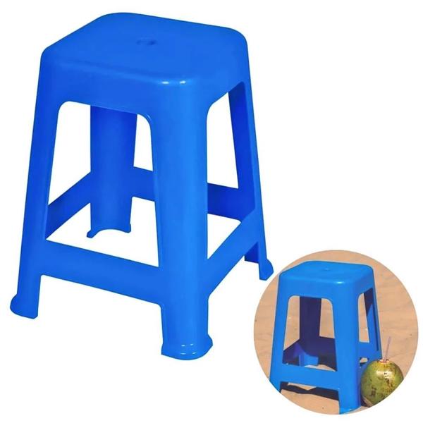 Imagem de Kit 4 Banquetas Plasticas 120 Kg Azul + Guarda Sol Modelo Gazebo 2,2 X 2,2 M + Base Plastica 22 Kg