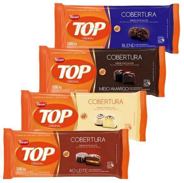 Kit 4 Barras Chocolate Cobertura Trufas/Bombons Top Harald Imagem de Kit 4 Barras Chocolate Cobertura Trufas/Bombons Top Harald