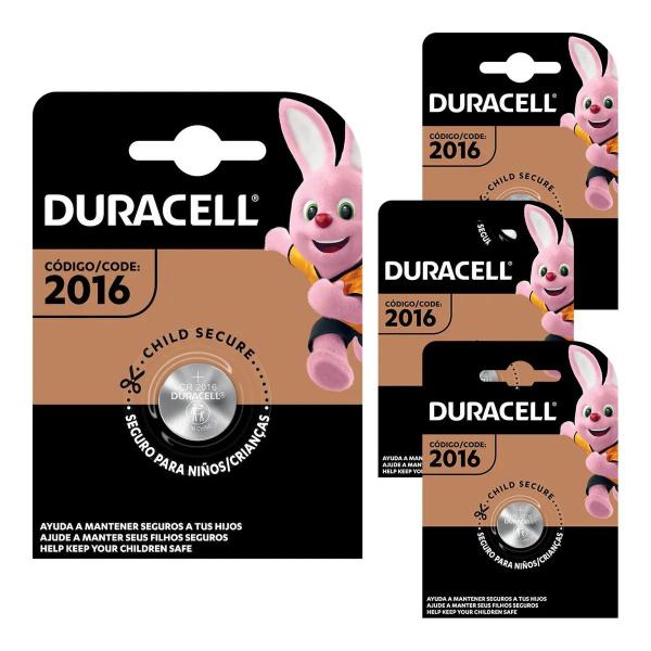 Kit 4 Bateria Cr2016 3V Duracell Pilha Botão Original Imagem de Kit 4 Bateria Cr2016 3V Duracell Pilha Botão Original