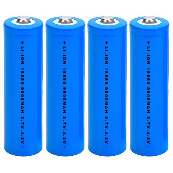 Imagem de Kit 4 Baterias 18650 9800Mah 4.2V Recarregáveis Para Rádios