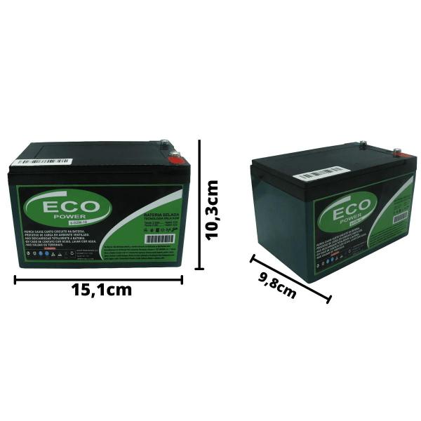 Imagem de Kit 4 Baterias Estacionárias Eco Power 16AH 12V VRLA AGM Ciclo Profundo Bike Elétrica Nobreak