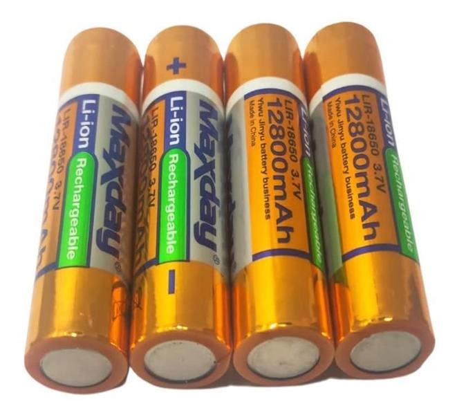 Imagem de Kit 4 Baterias Recarregável 18650 12800Mah 3.7V Lanterna