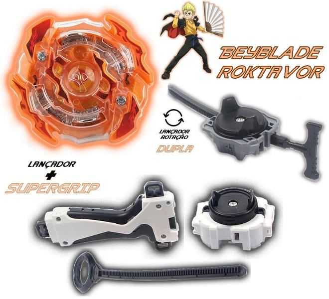 Imagem de Kit 4 Beyblade Burst 4 Lançador Ganhe 2 Arena Tornado Gyro