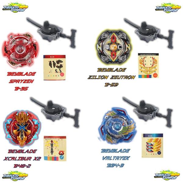 Imagem de Kit 4 Beyblade Burst + 4 Lançadores Tornado Gyro