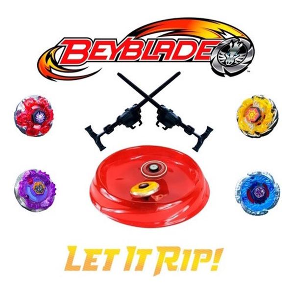 Imagem de Kit 4 Beyblade Metal Led Color + 2 Lançadores + Arena Batalha