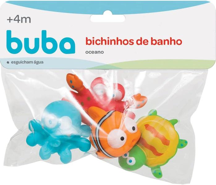 Imagem de Kit 4 Bichinhos para Banho Oceano Animais Marinhos Buba